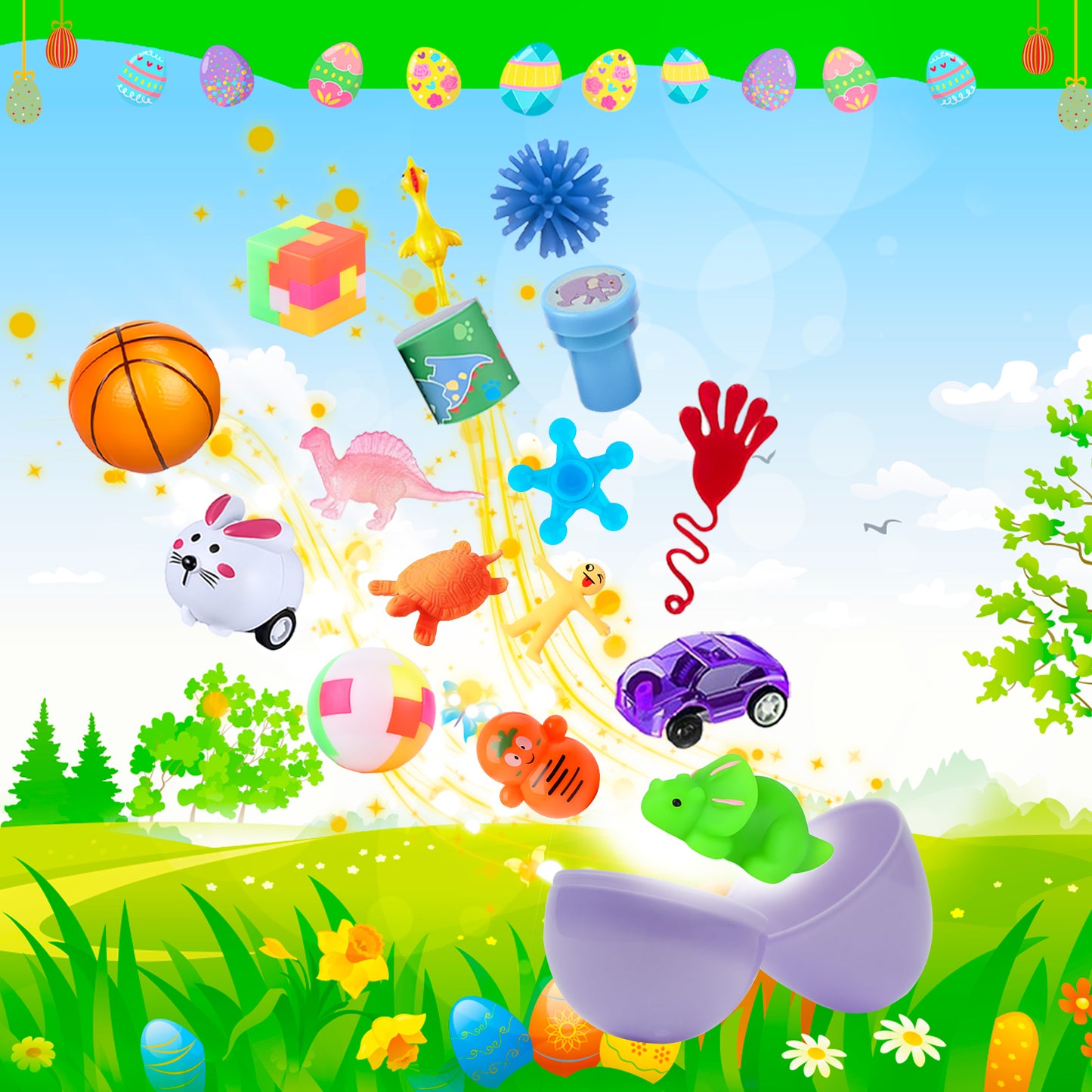 GOAUS Kids Party Favor Pinata Filler Toys, 200 Pieces Bulk Treasure Box Toys for Classroom, Goodie Bag Stuffers, Student Rewards, Carnival Prizes, Birthday Gifts,Christmas Stocking Stuffers