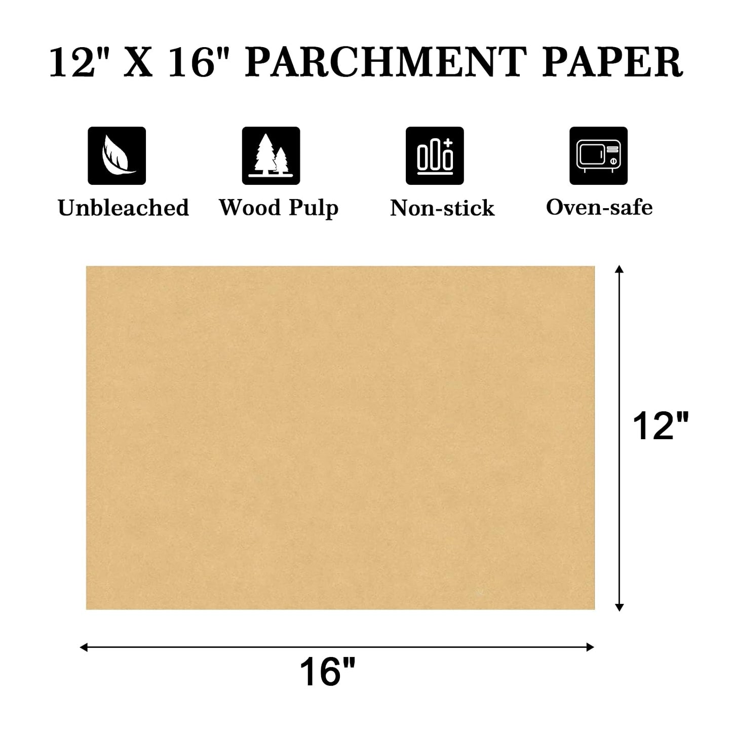 GOAUS Parchment Paper Sheets 12 x 16 Inch, Precut Unbleached Baking Sheets 220 Pcs for Baking, Air Frying, Cooking, Grilling, Steaming, Rectangular Baking Paper Fits Air Fryer, Oven, Microwave