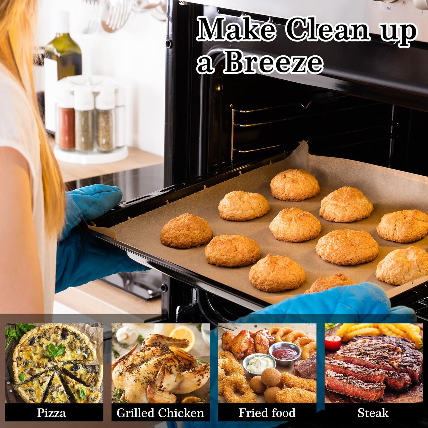 GOAUS Parchment Paper Sheets 8 x 12 inch, Precut Unbleached Baking Sheets 170 Pcs for Baking, Air Frying, Cooking, Grilling, Steaming, Rectangular Baking Paper Fits Air Fryer, Oven, Microwave