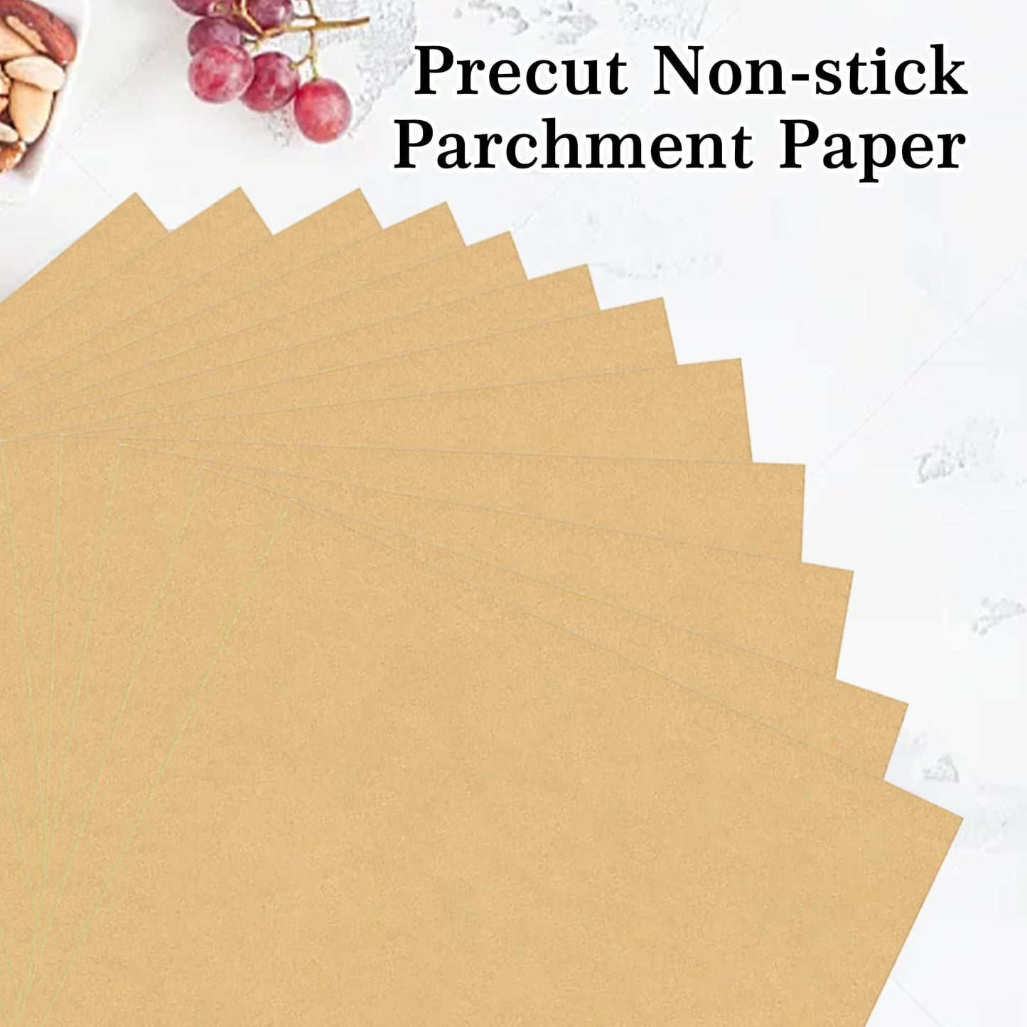 GOAUS Parchment Paper Sheets 13 x 9 Inch, Precut Unbleached Baking Sheets 150 Pcs for Baking, Air Frying, Cooking, Grilling, Steaming, Rectangular Baking Paper Fits Air Fryer, Oven, Microwave