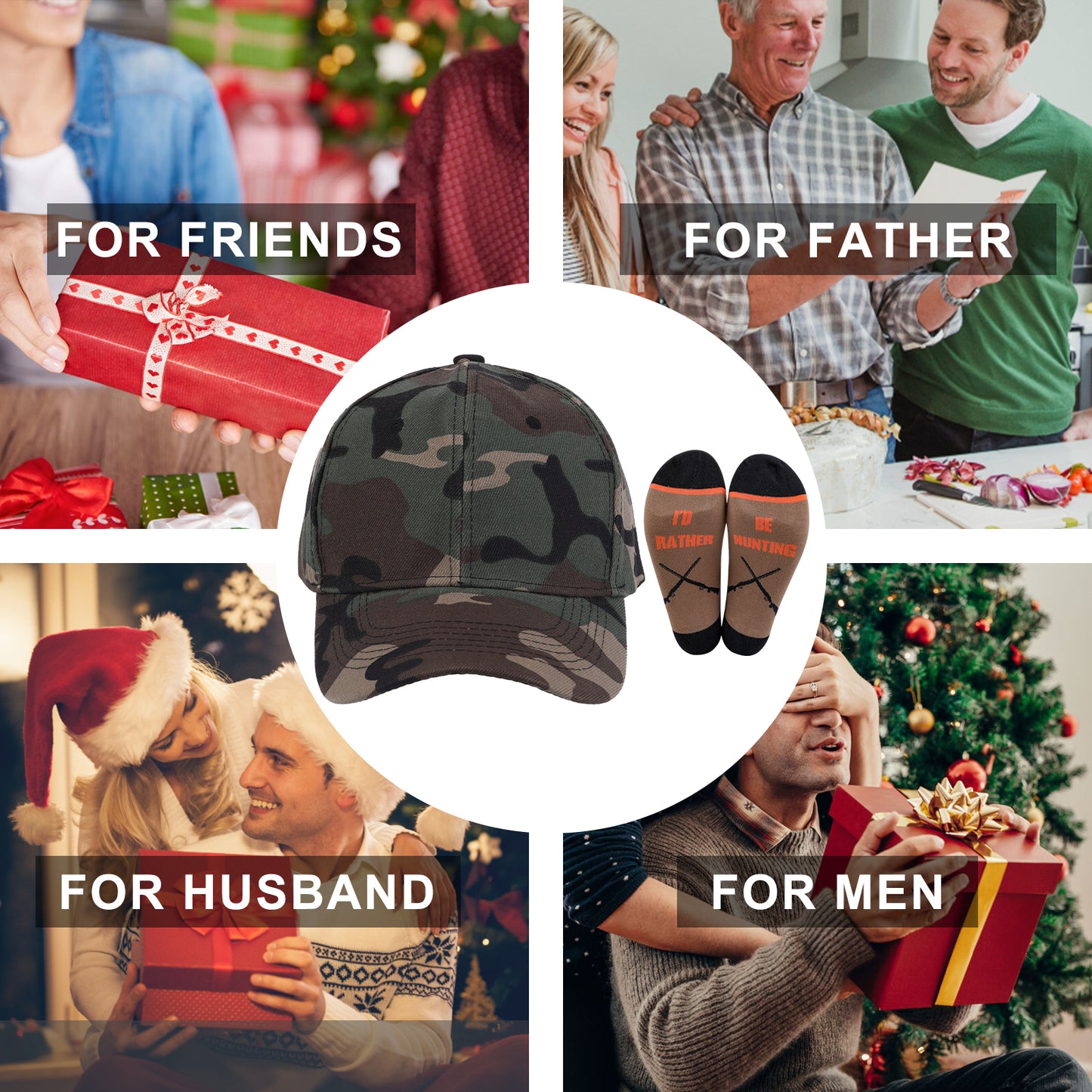 GOAUS Hunting Gifts for Men, Funny Hat and Socks for Him, Father Dad Boys Grandpa Unique Stocking Stuffers…