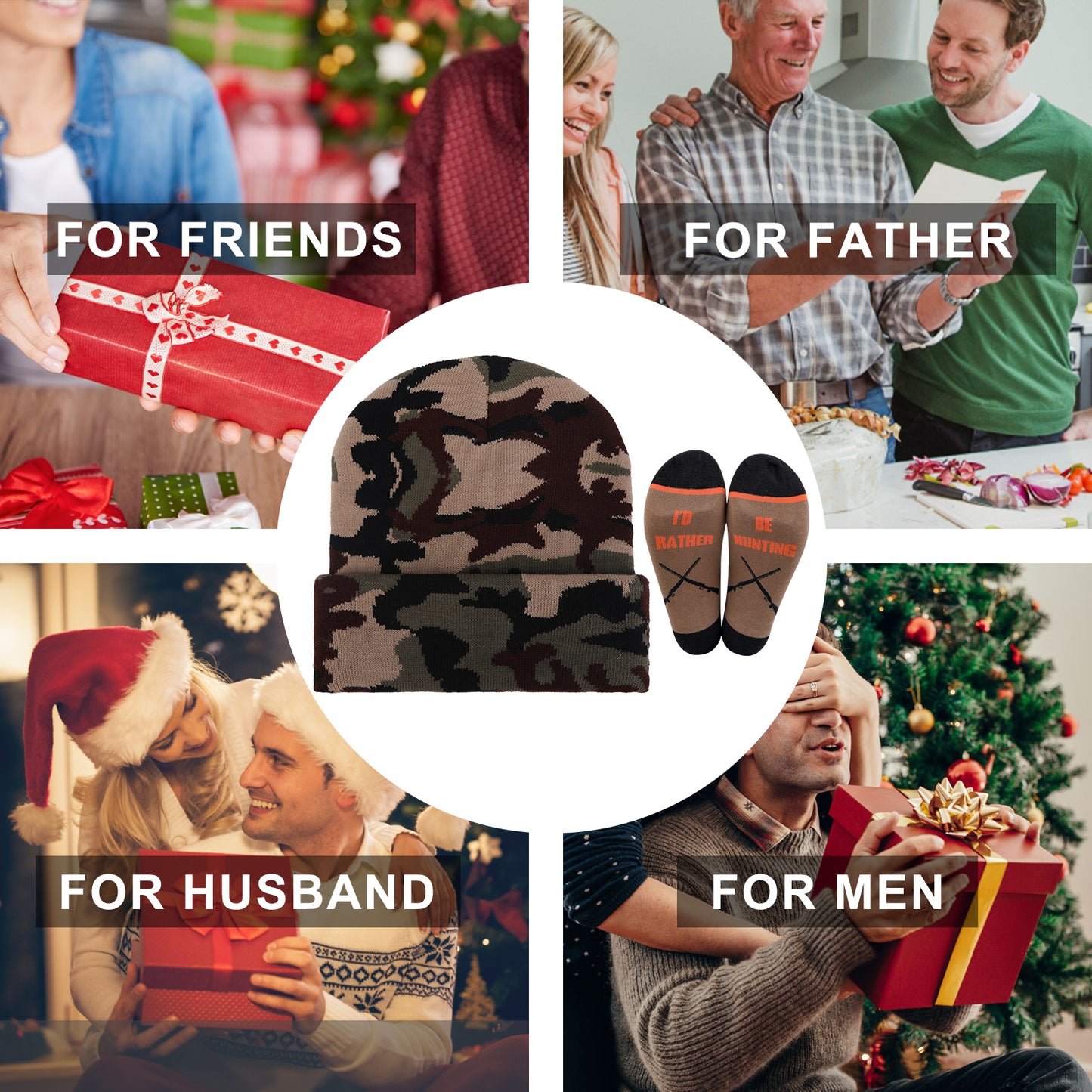GOAUS Hunting Gifts for Men, Funny Hat and Socks for Him, Father Dad Boys Grandpa Unique Stocking Stuffers…