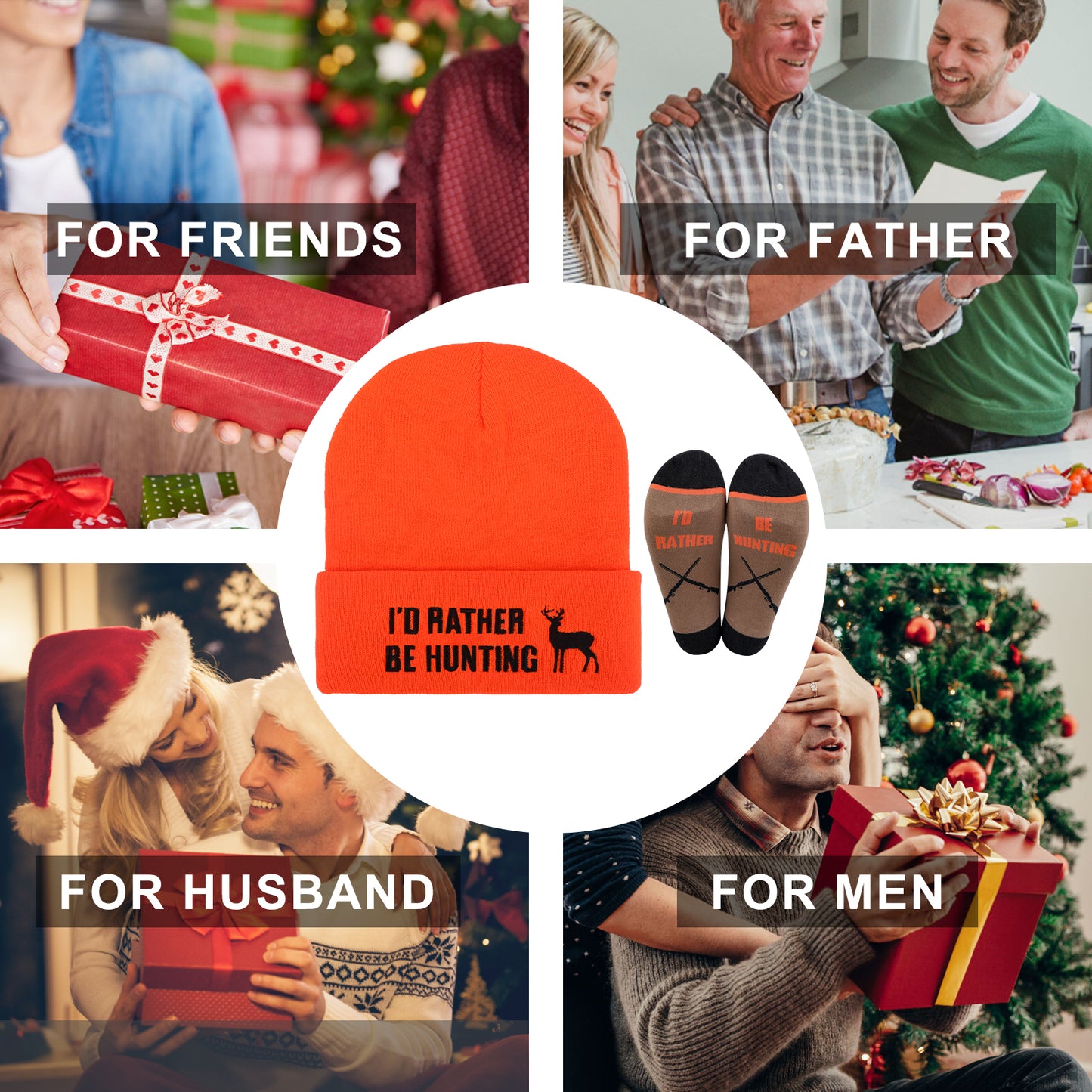 GOAUS Hunting Gifts for Men, Funny Hat and Socks for Him, Father Dad Boys Grandpa Unique Stocking Stuffers…
