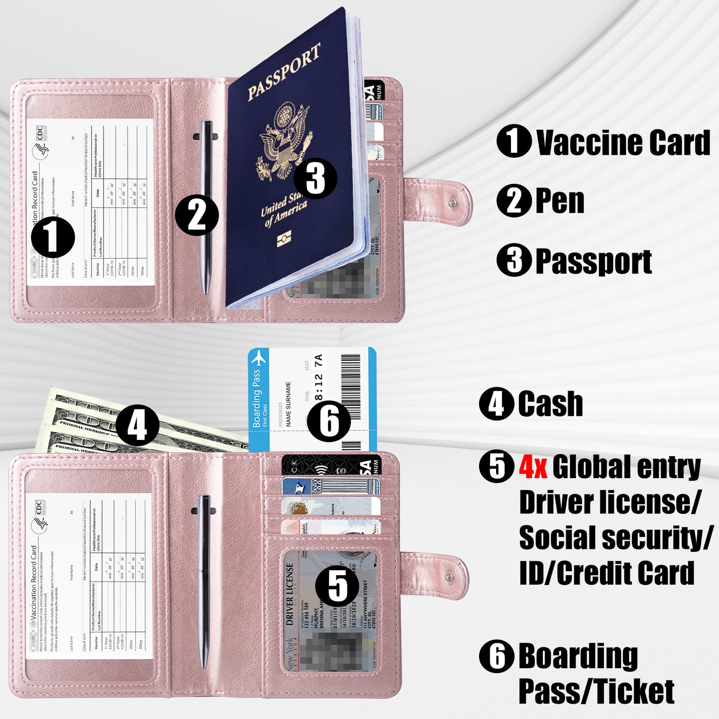 GOAUS Passport Holder with Vaccine Card Slot, RFID Blocking Passport and Vaccine Card Holder Combo, Travel Wallet Cover Case Book with Snap Closure…